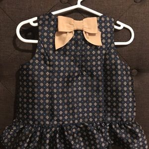Janie & Jack navy and gold peplum top 2T